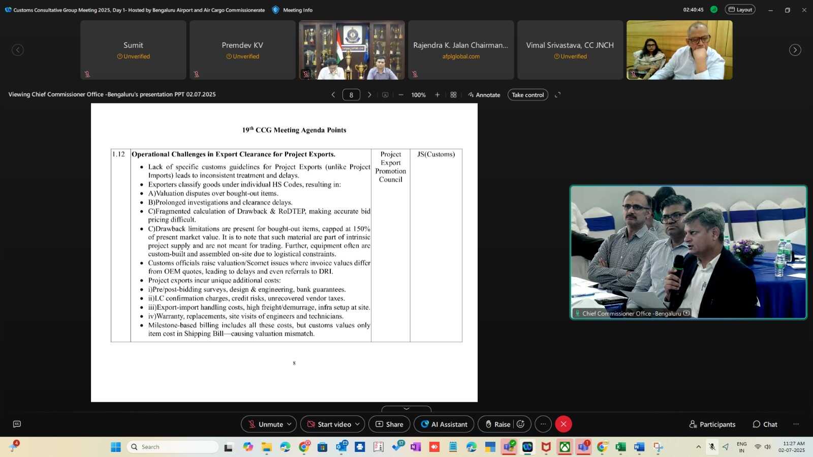 19th CCG MEETING